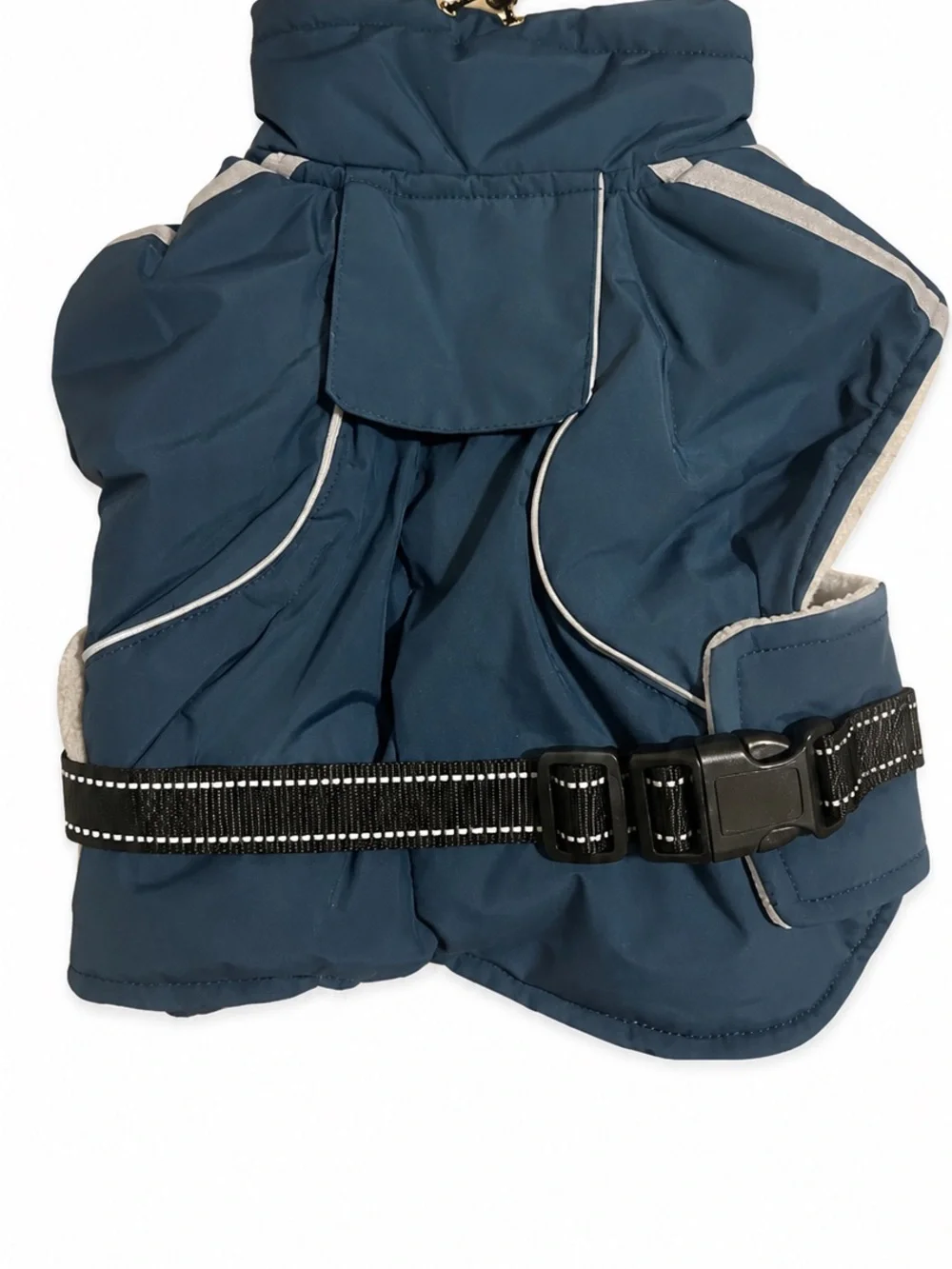 Teal Dog Raincoat with Reflective Stripes - Unbranded